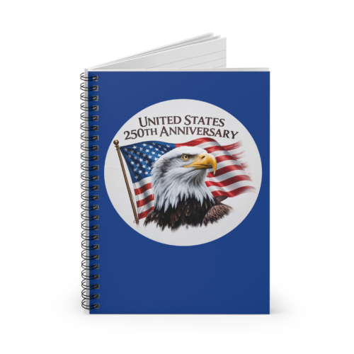 Patriotic USA 250th Anniversary Eagle Spiral Notebook – Write with Pride, 1776–2026