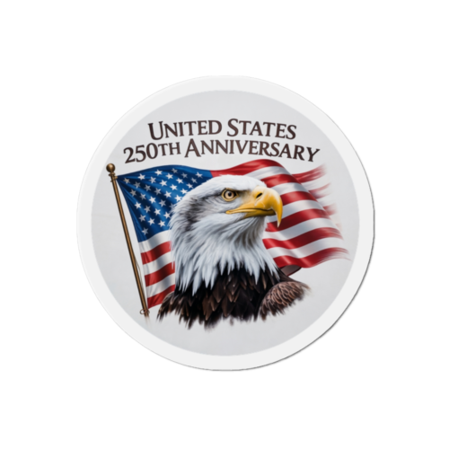 Patriotic USA 250th Anniversary Eagle Die-Cut Magnet – Celebrating 250th Anniversary of the United States