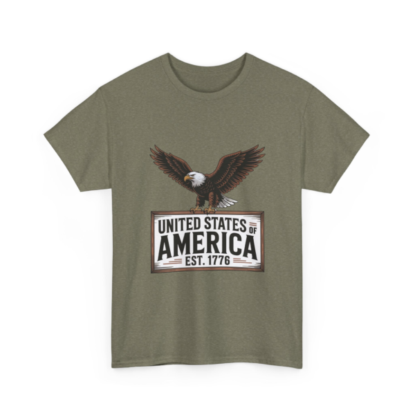 2931195206793339085_2048.webp Patriotic Eagle Unisex Heavy Cotton Tee - USA Established 1776