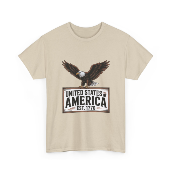 5909778269349373651_2048.webp Patriotic Eagle Unisex Heavy Cotton Tee - USA Established 1776