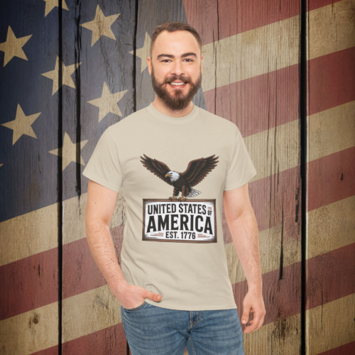 9788289206134523707_v2_2048_custom.webp Patriotic Eagle Unisex Heavy Cotton Tee - USA Established 1776