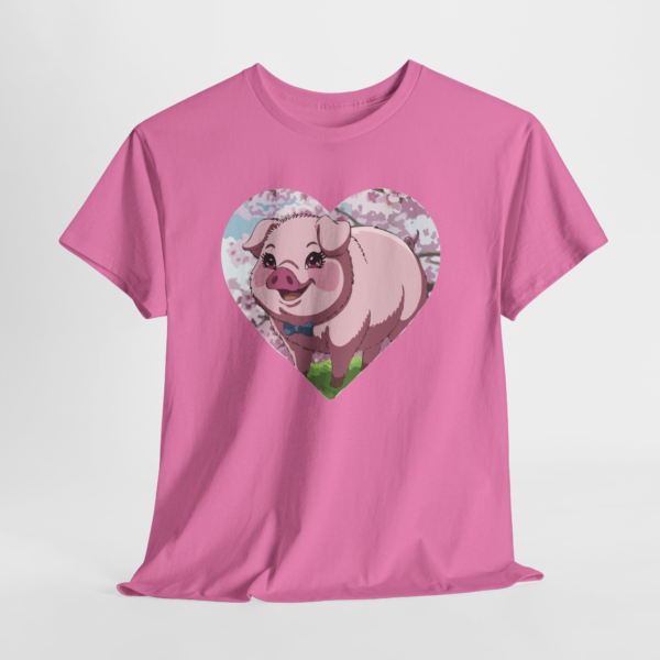Cute Pig Heart Unisex Heavy Cotton Tee
