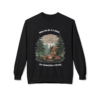 11440000205563234232_2048.webp Black sweatshirt with graphic depicting a cabin in the woods, a hammock, and people around a campfire. Text reads 'When the Wi-Fi is weak...the Connection is Strong'.