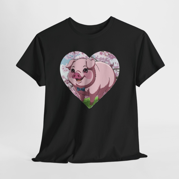 Cute Pig Heart Unisex Heavy Cotton Tee
