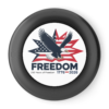 13139064346674134925_2048.webp A flying disc with an image of an eagle in front of a stylized American flag and the word 'FREEDOM' and '250 Years of Freedom 1776-2026'.