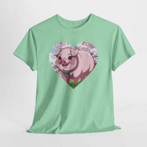 Cute Pig Heart Unisex Heavy Cotton Tee