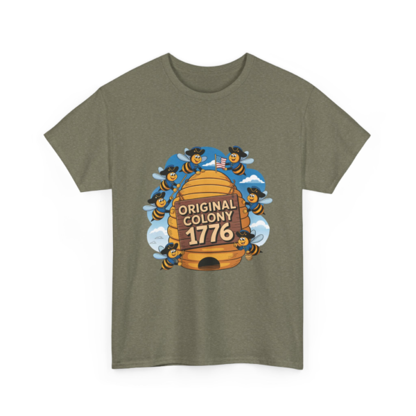 Bee-themed Unisex Heavy Cotton Tee - Original Colony 1776
