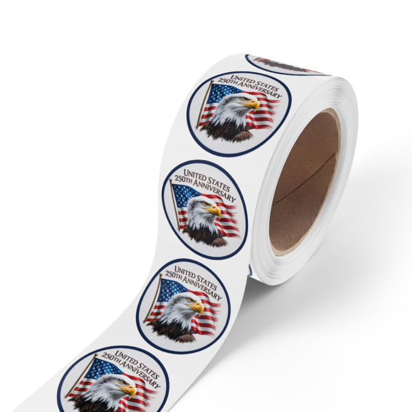 17914328833234368378_2048.webp Patriotic Round Sticker Labels - USA 250th Anniversary Eagle Round Stickers – Celebrate Freedom in Style!