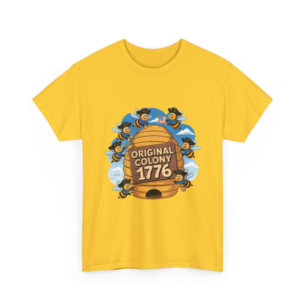 Bee-themed Unisex Heavy Cotton Tee - Original Colony 1776