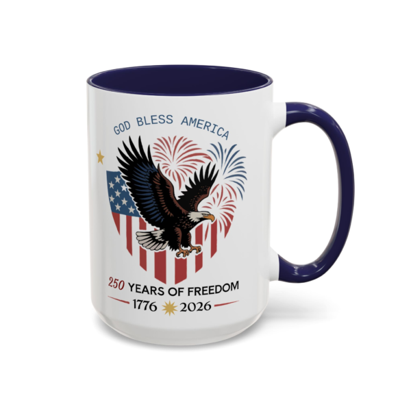 Freedom Coffee Mug – Celebrate 250 Years of Freedom – Bald Eagle Patriotic Commemorative Design | American Heritage Collection