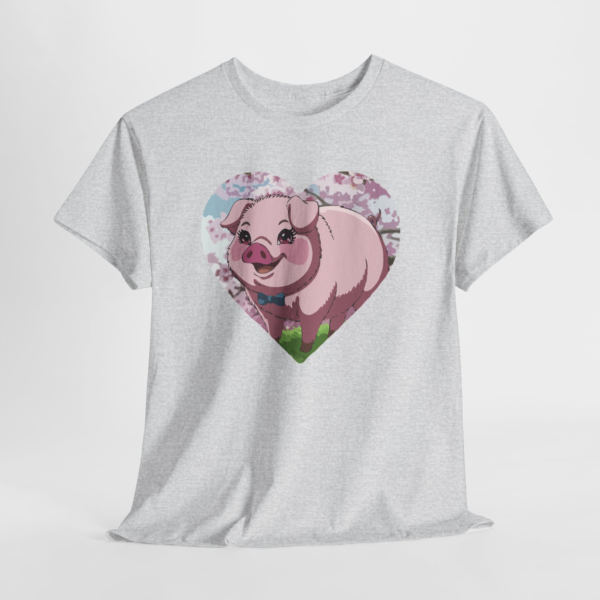 Cute Pig Heart Unisex Heavy Cotton Tee