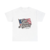 4725585746278026298_2048.webp White t-shirt featuring a vintage-style graphic of the American flag with the words 'God Bless America - 250 years'.