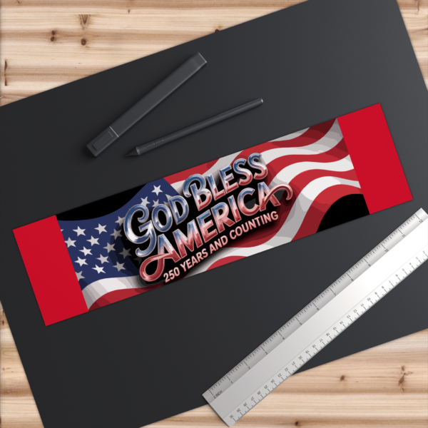 god-bless-america-250-years-and-counting-bumper-sticker.webp God Bless America 250 Years and Counting bumper sticker celebrating the USA’s 250th anniversary with a bold red, white, and blue patriotic design.