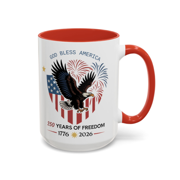 Freedom Coffee Mug – Celebrate 250 Years of Freedom – Bald Eagle Patriotic Commemorative Design | American Heritage Collection
