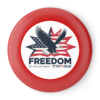 5179933126048054994_2048.webp Red frisbee featuring a bald eagle in front of a stylized American flag and the word "FREEDOM" with "250 Years of Freedom 1776-2026" below it.