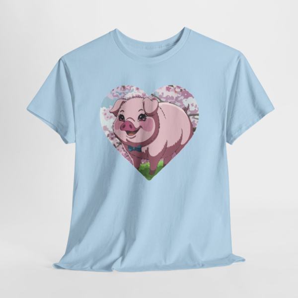 Cute Pig Heart Unisex Heavy Cotton Tee