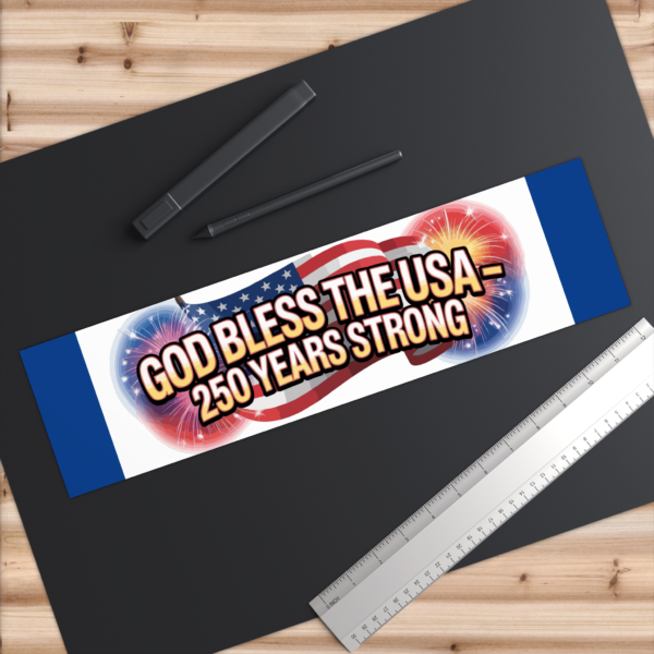 7956619195461582139_2048.webp Patriotic Bumper Sticker - God Bless the USA - 250 Years Strong| America's 250th Anniversary