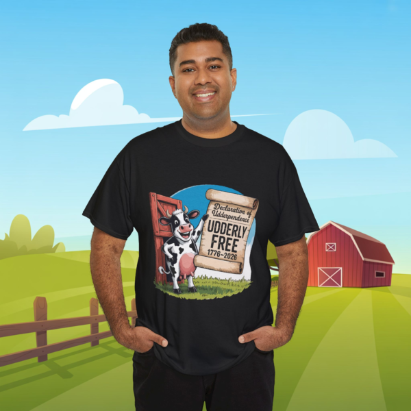 8216560517054483230_v2_2048_custom.webp Declaration of Udderpendence - Udderly Free ~Unisex Heavy Cotton Tee