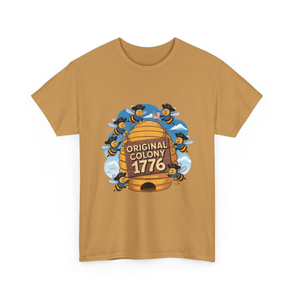 Bee-themed Unisex Heavy Cotton Tee - Original Colony 1776