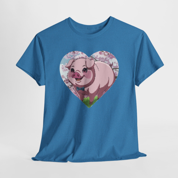 Cute Pig Heart Unisex Heavy Cotton Tee