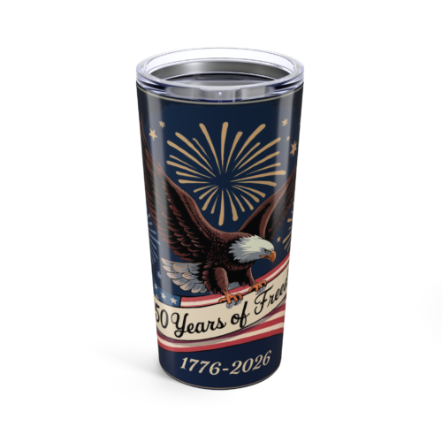 9691215318054257824_2048_custom.webp 250 Years of Freedom | 1776-2026 (Eagle & Fireworks Design) ~ Patriotic 20oz Tumbler
