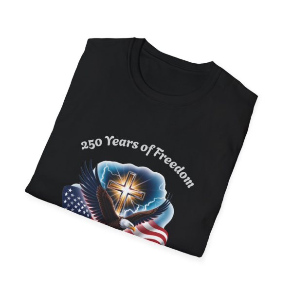 Patriotic Eagle Cross T-Shirt – "250 Years of Freedom" American Flag Tee