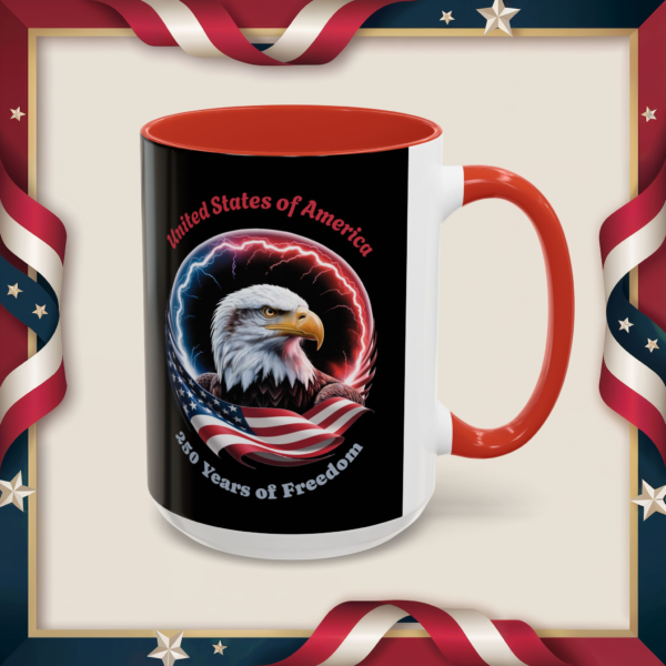 13299171446646014157_2048_custom-1.webp Patriotic Eagle Coffee Mug – "United States of America 250 Years of Freedom" (11/15oz)