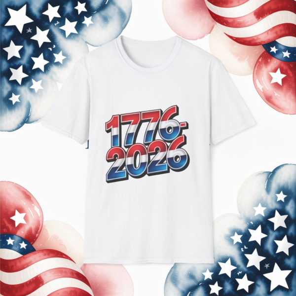 15718537233575222971_2048_custom.webp T-Shirt — 1776 to 2026 Patriotic Flag Numbers Tee