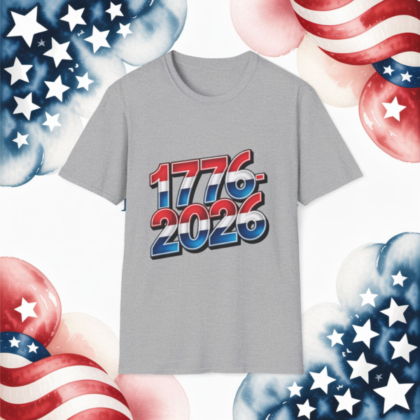 16320536382223870429_2048_custom.webp T-Shirt — 1776 to 2026 Patriotic Flag Numbers Tee