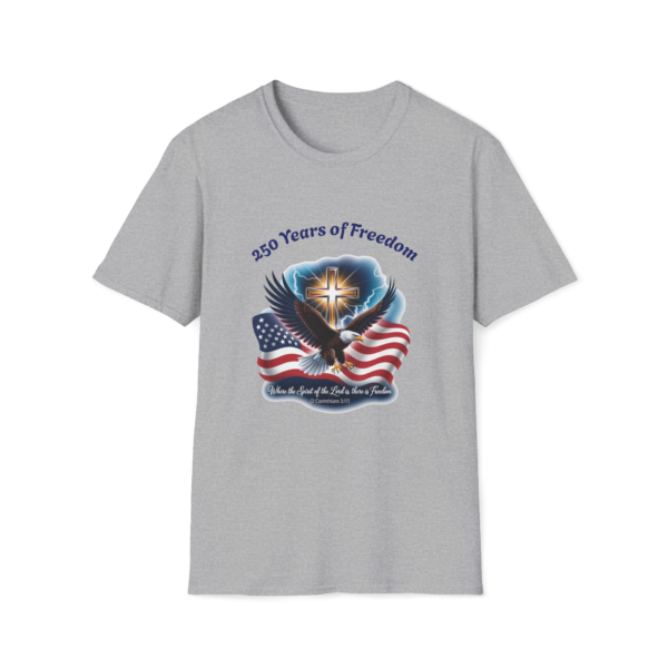 Patriotic Eagle Cross T-Shirt – "250 Years of Freedom" American Flag Tee