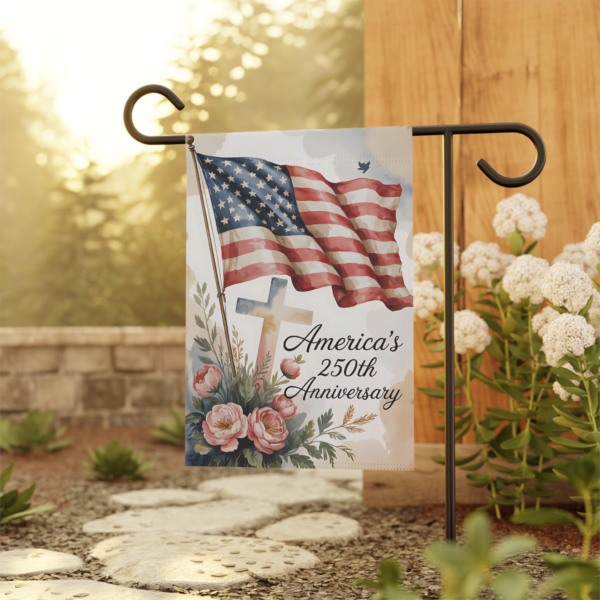 16506441057295481894_2048.webp Garden Flag - America's 250th Anniversary | Patriotic Flag & Cross Outdoor Banner
