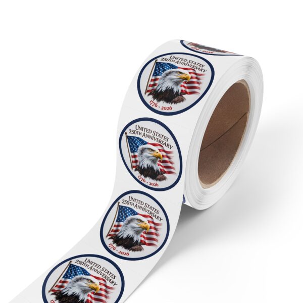 16830860430008975680_2048.jpeg Patriotic Round Sticker Labels - USA 250th Anniversary Eagle Round Stickers – Celebrate Freedom in Style!