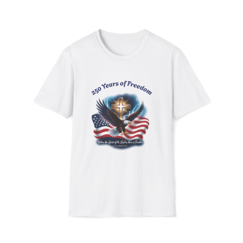 Patriotic Eagle Cross T-Shirt – "250 Years of Freedom" American Flag Tee