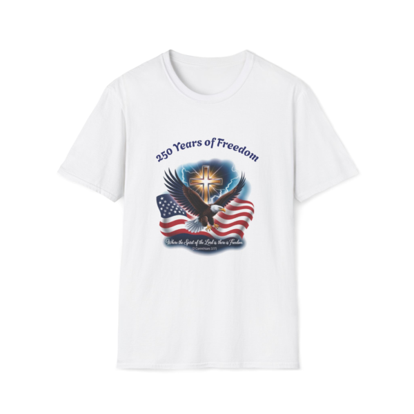 Patriotic Eagle Cross T-Shirt – "250 Years of Freedom" American Flag Tee