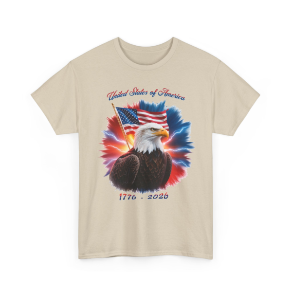 6329092604765415972_2048.webp Patriotic Bald Eagle T-Shirt – "United States of America 1776–2026" American Flag Tee