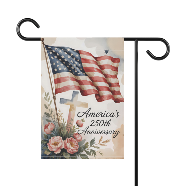 7193316299831410782_2048.webp Garden Flag - America's 250th Anniversary | Patriotic Flag & Cross Outdoor Banner