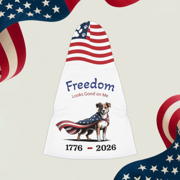 8438629623635793724_2048_custom.webp Freedom Looks Good on Me ~ Patriotic Dog Hoodie