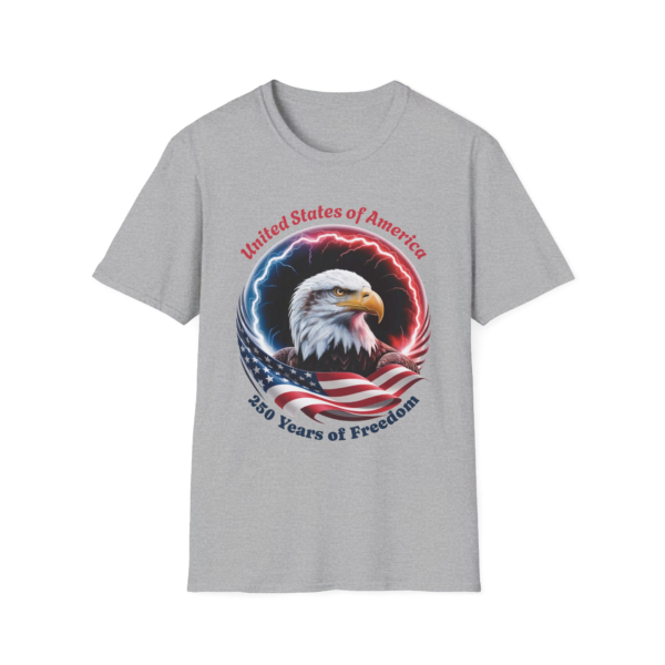 8964337020399950465_2048.webp Eagle American Flag T-Shirt — "United States of America 250 Years of Freedom" Patriotic Tee