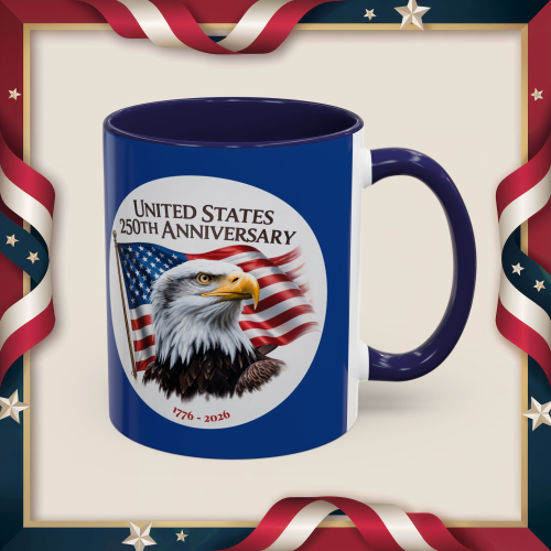 United States 250th Anniversary Coffee Accent Mug - Celebratory Eagle Design