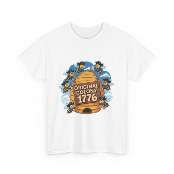 Bee-themed Unisex Heavy Cotton Tee - Original Colony 1776